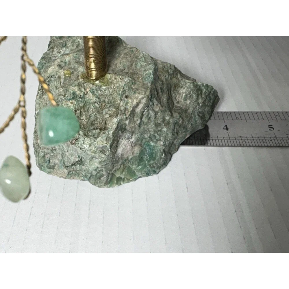 Vtg Handcrafted Aventurine Stone Gem Tree 7” Tall Budd Stone (African Jade) Base - Picture 10 of 11